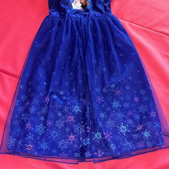 Disney’s FrozenSnowflake Nightgown/Dress Up Dress.  Size 6X. - Picture 3 of 5